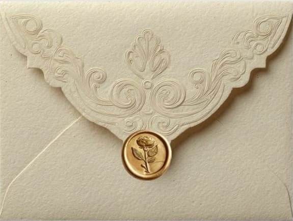 Closed wedding invitation envelope